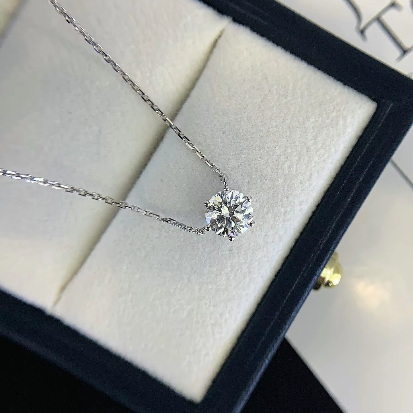 1 Carat White Gold Lab-Grown Diamond Solitaire Pendant Necklace