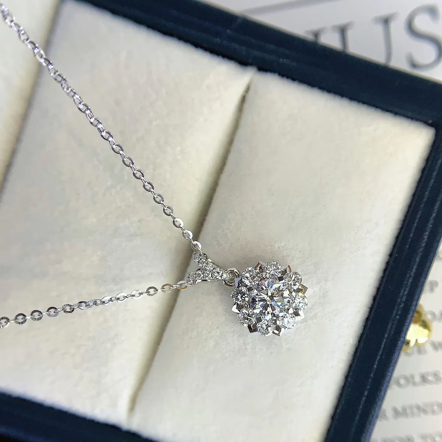 Snowflake Lab-Grown Diamond Pendant Necklace in 14K White Gold