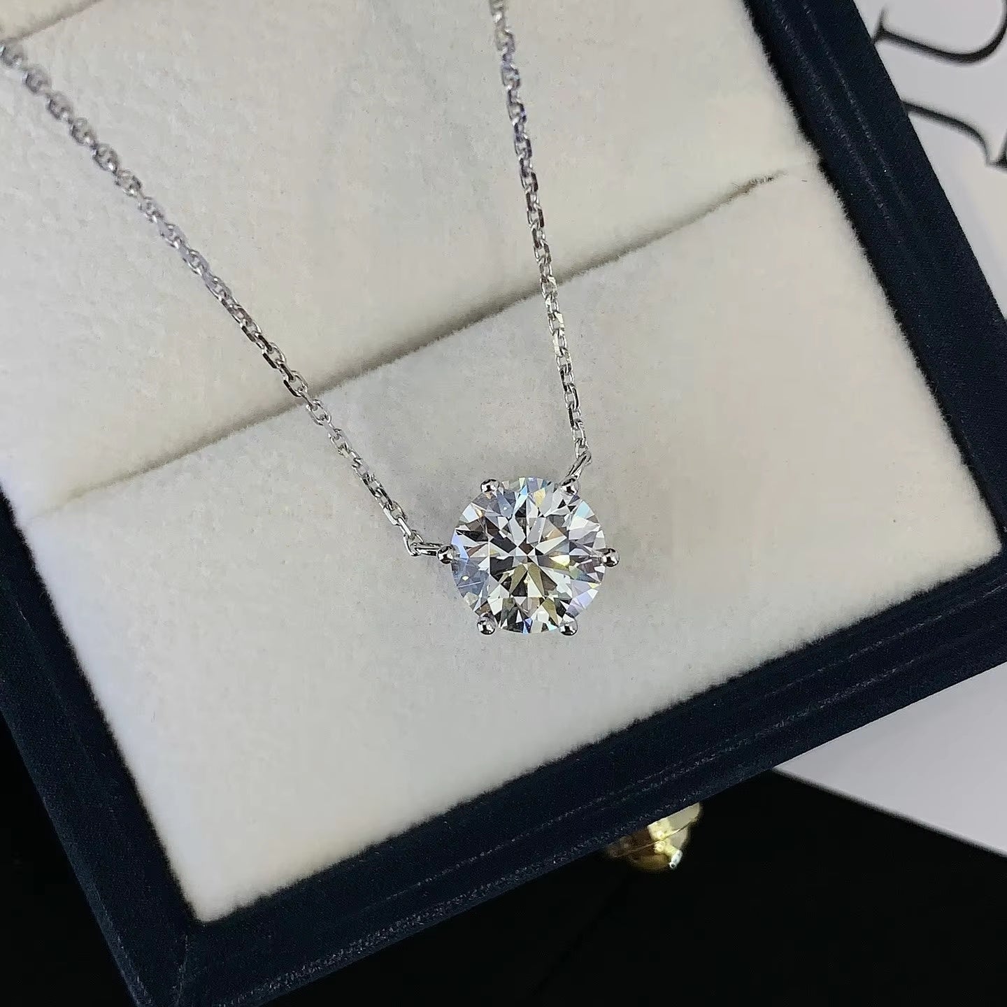 2.5 Carat Lab-Grown Diamond Solitaire Pendant Necklaces in 14K White Gold