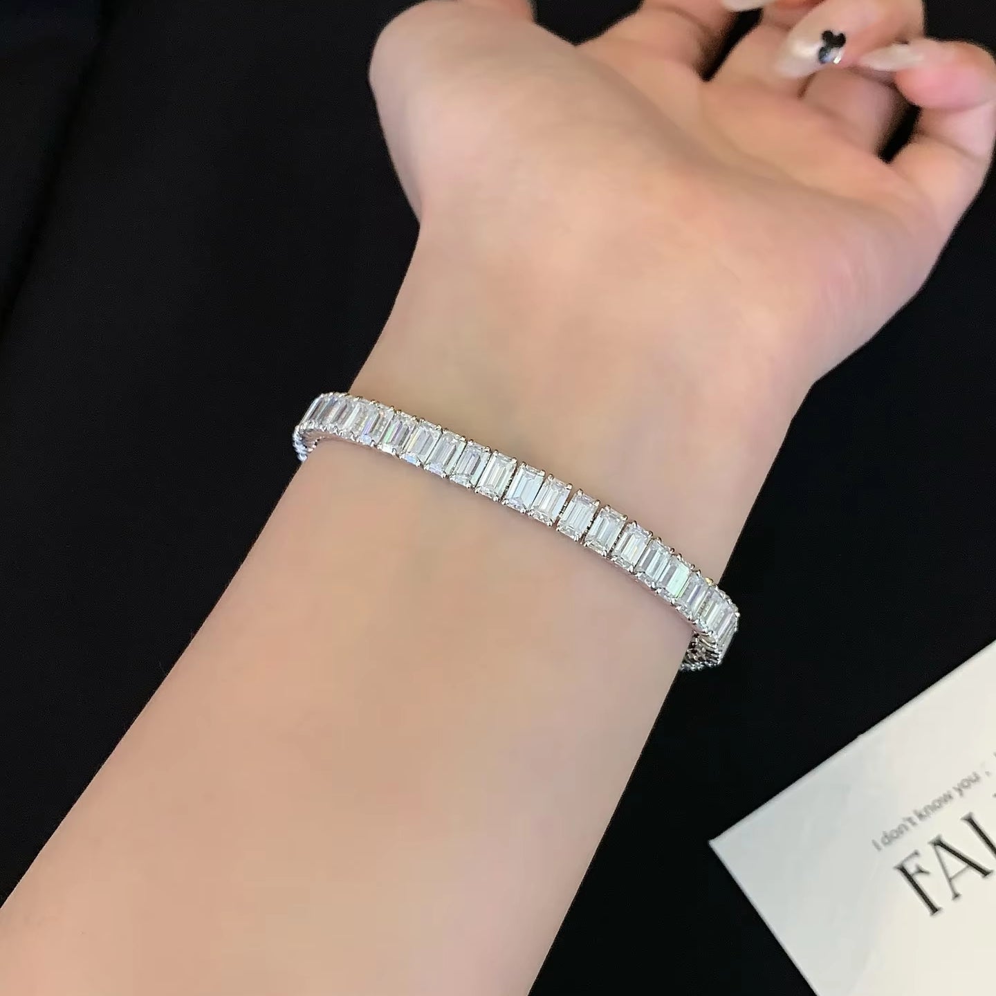 15 Carat Lab-Grown Emerald Cut Diamond Tennis Necklace