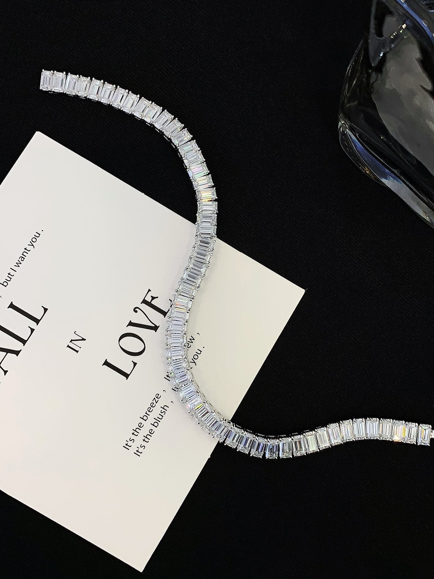 15 Carat Lab-Grown Emerald Cut Diamond Tennis Necklace