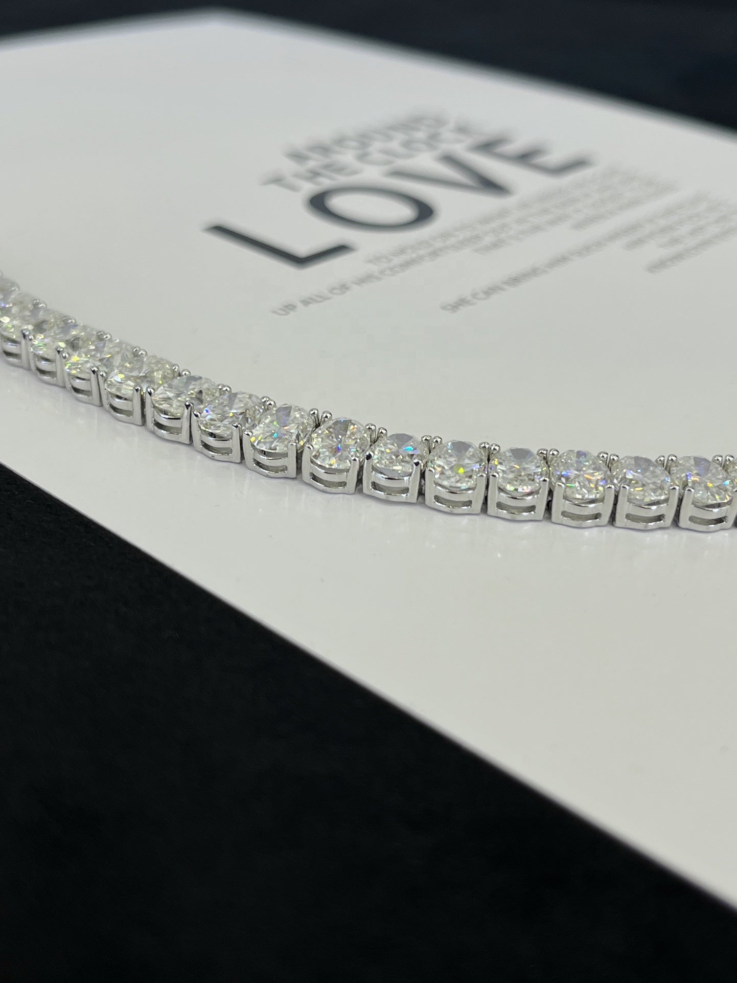 22 Carat Oval-Cut Diamond Tennis Bracelet in 14K White Gold