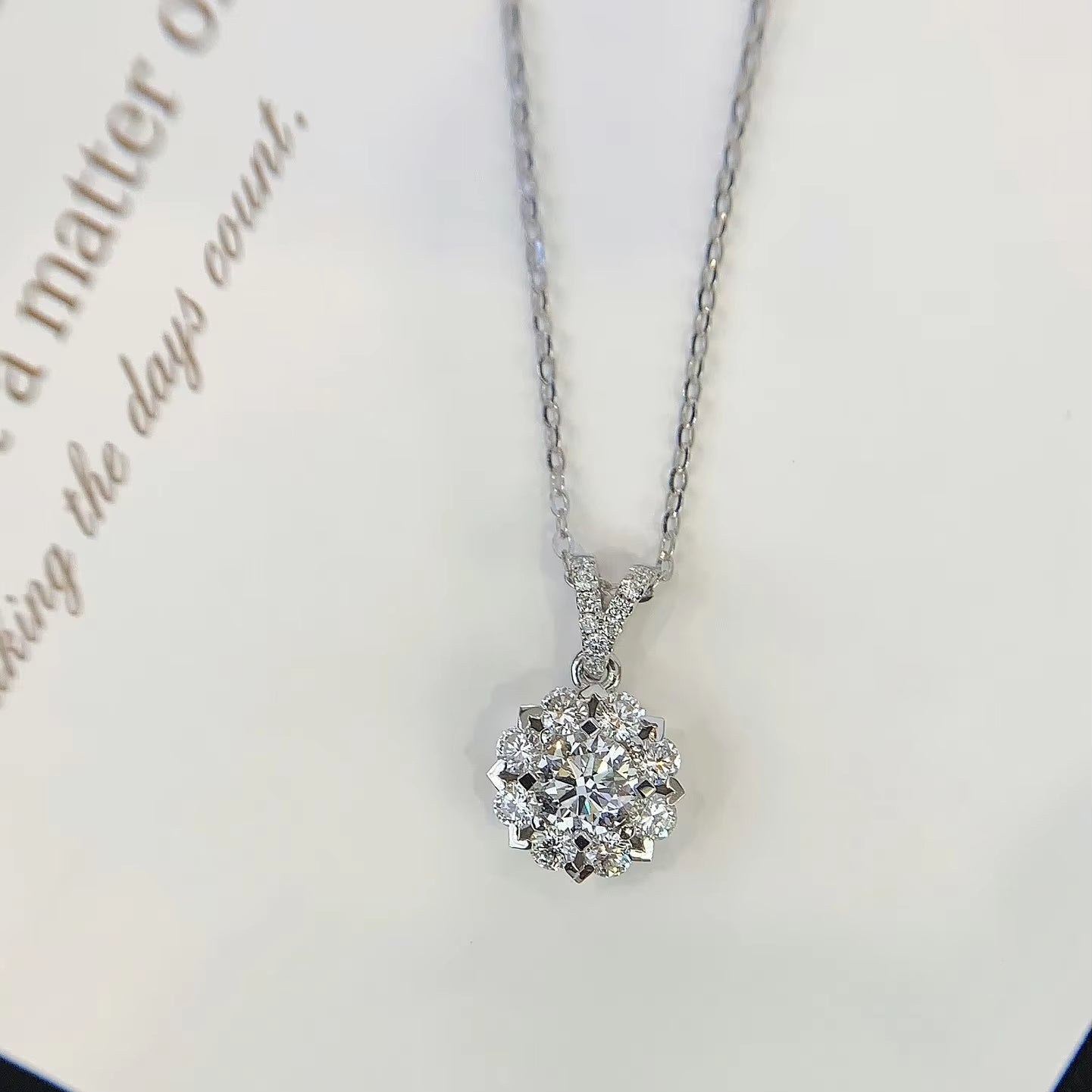 Snowflake Lab-Grown Diamond Pendant Necklace in 14K White Gold