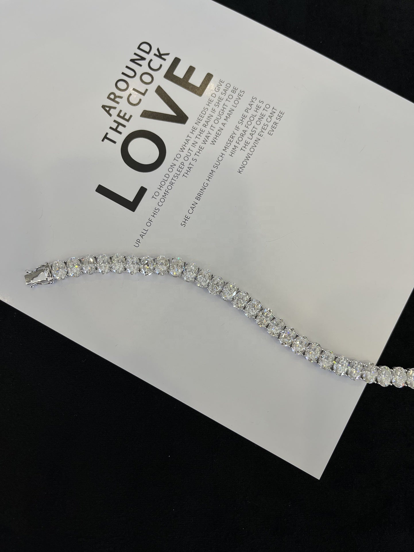 22 Carat Oval-Cut Diamond Tennis Bracelet in 14K White Gold