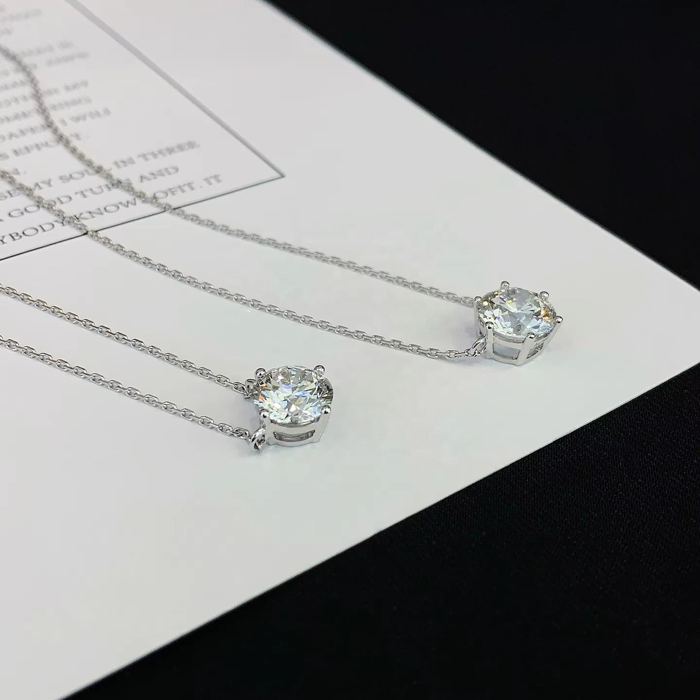 2.5 Carat Lab-Grown Diamond Solitaire Pendant Necklaces in 14K White Gold