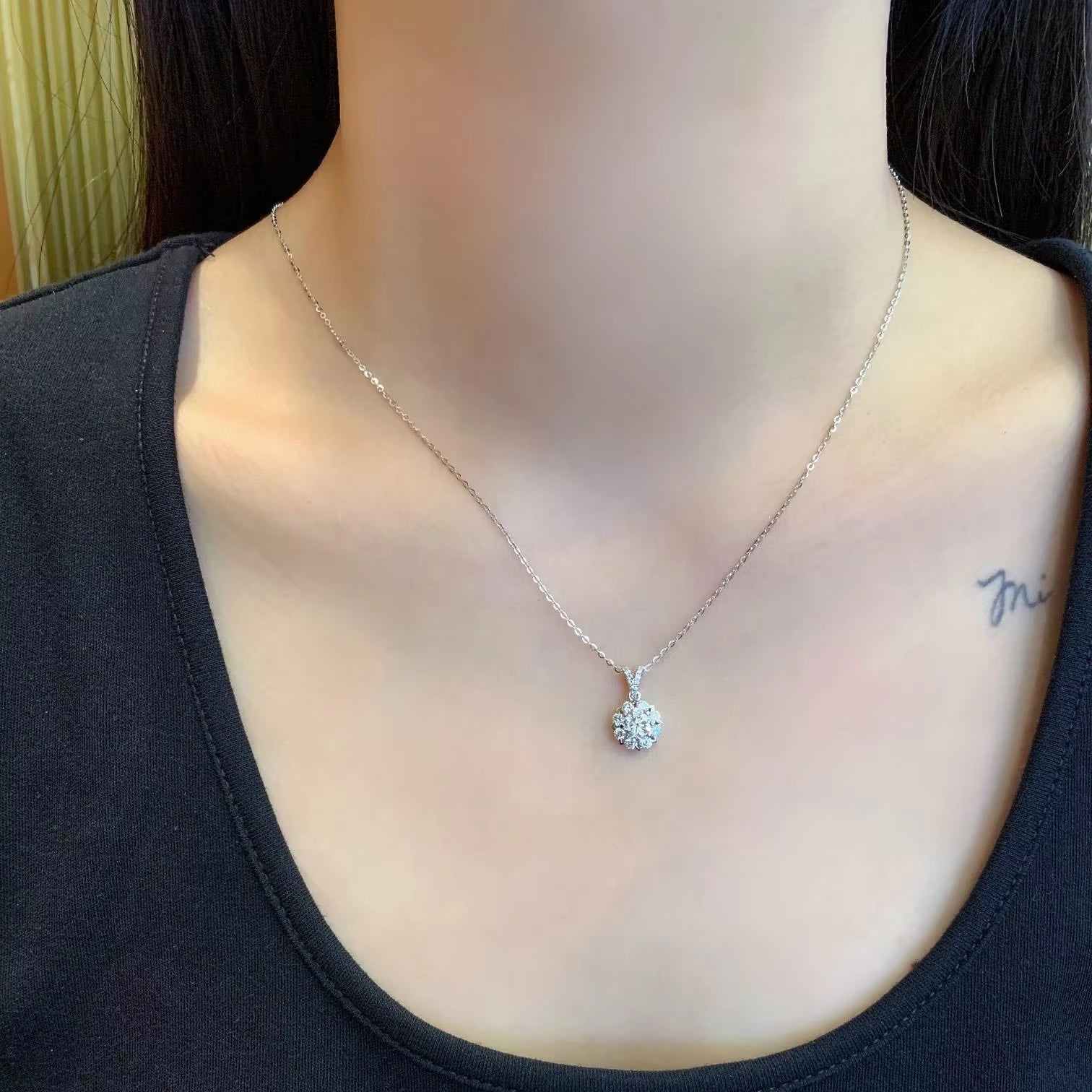 Snowflake Lab-Grown Diamond Pendant Necklace in 14K White Gold