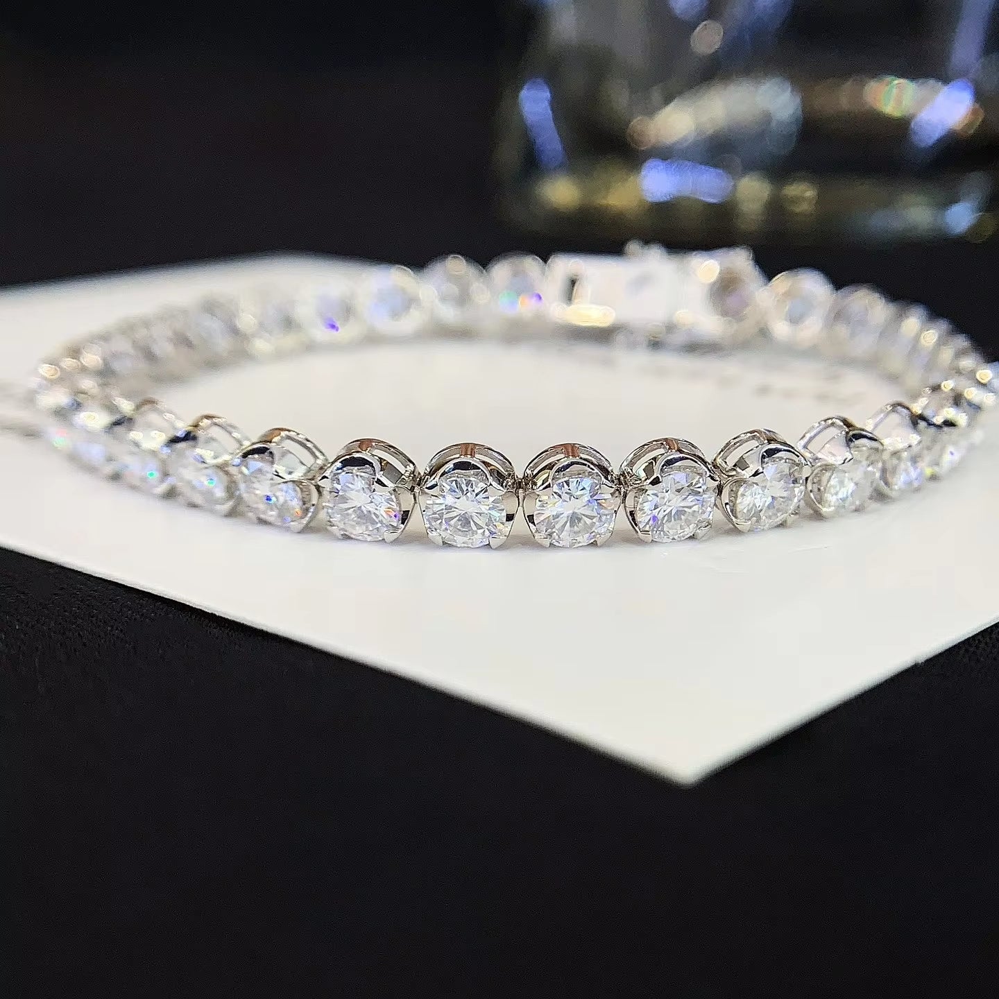 8 Carat Bezel Set Round Cut Lab-Grown Diamond Bracelet