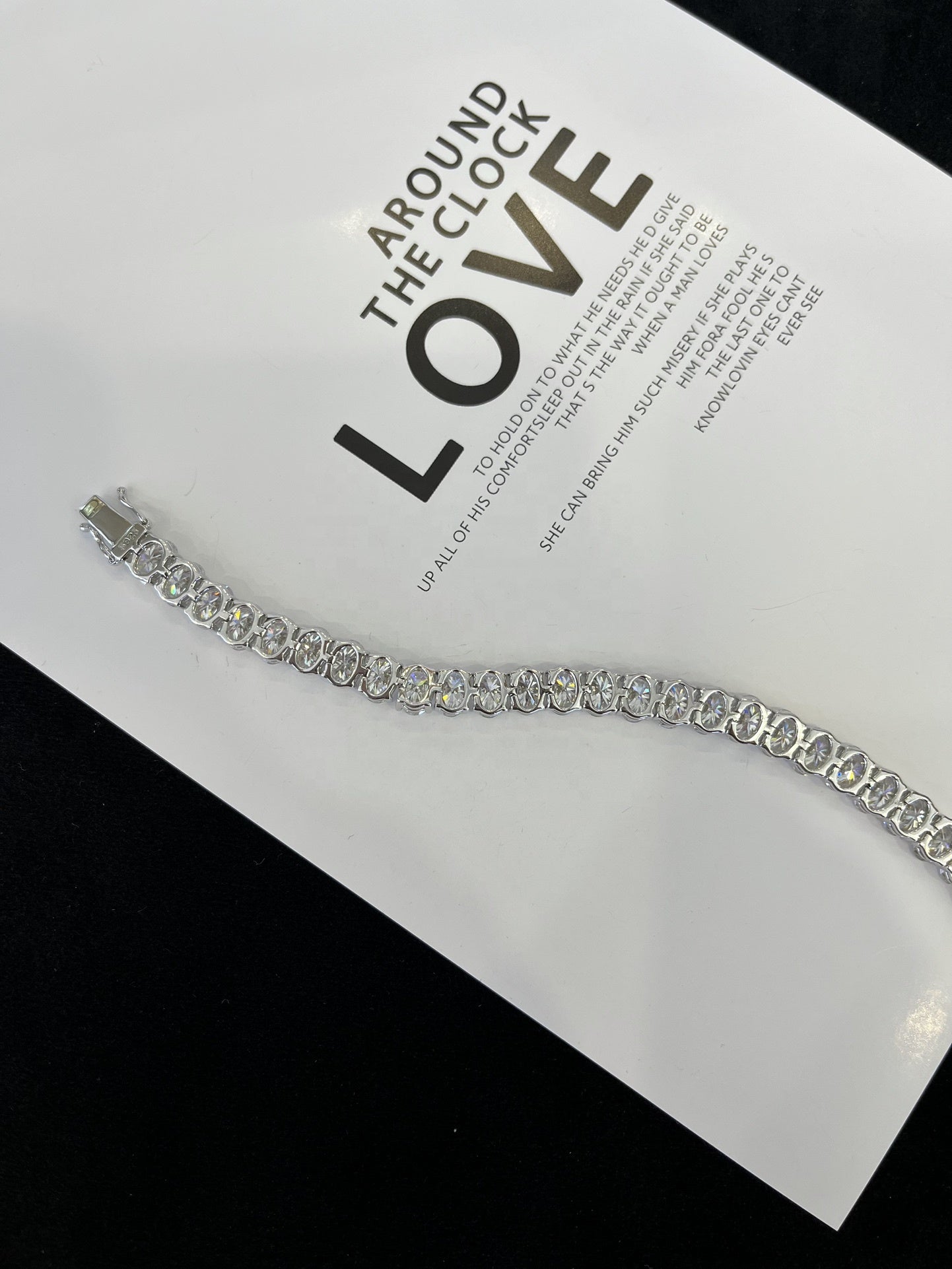 22 Carat Oval-Cut Diamond Tennis Bracelet in 14K White Gold