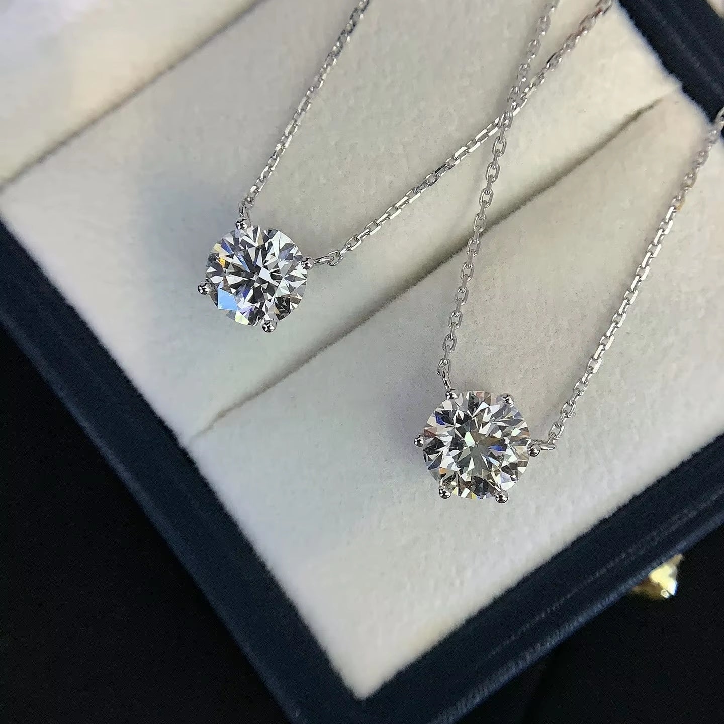2.5 Carat Lab-Grown Diamond Solitaire Pendant Necklaces in 14K White Gold