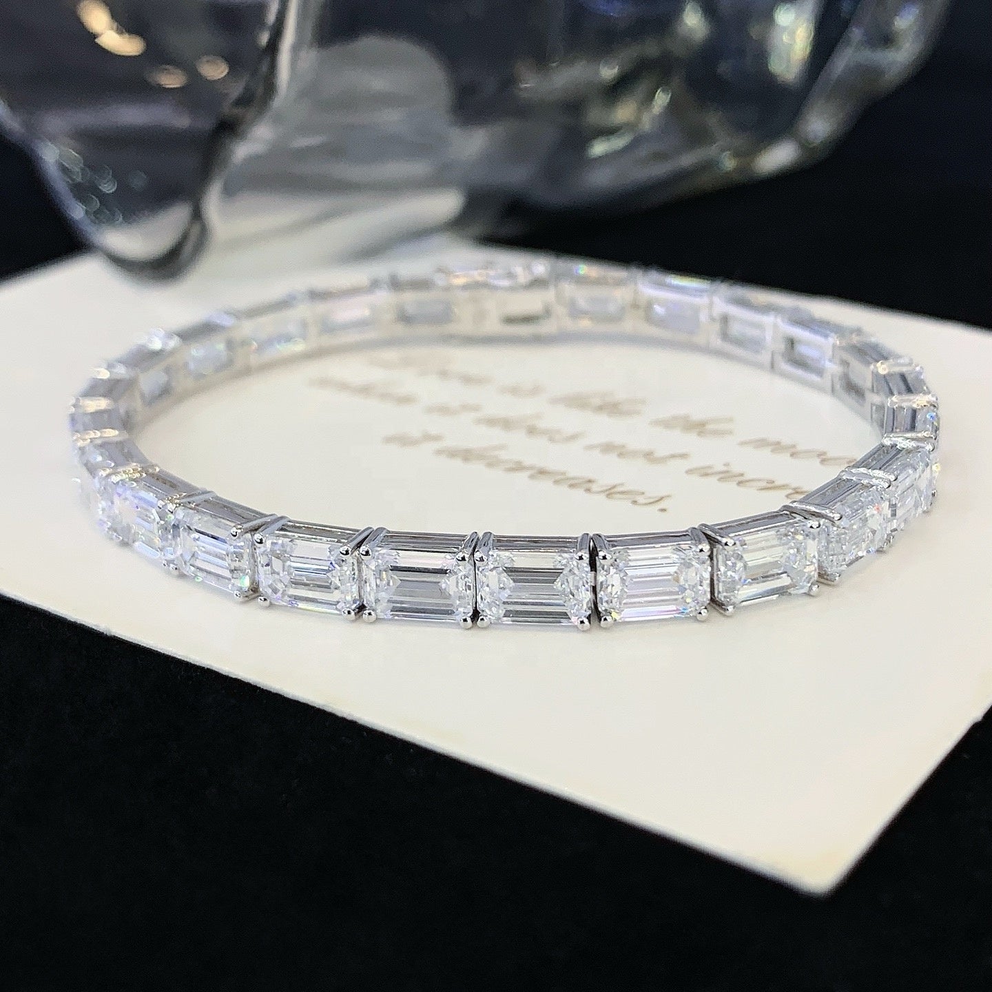 9 Carat Emerald-Cut Diamond Tennis Bracelet in 14K White Gold