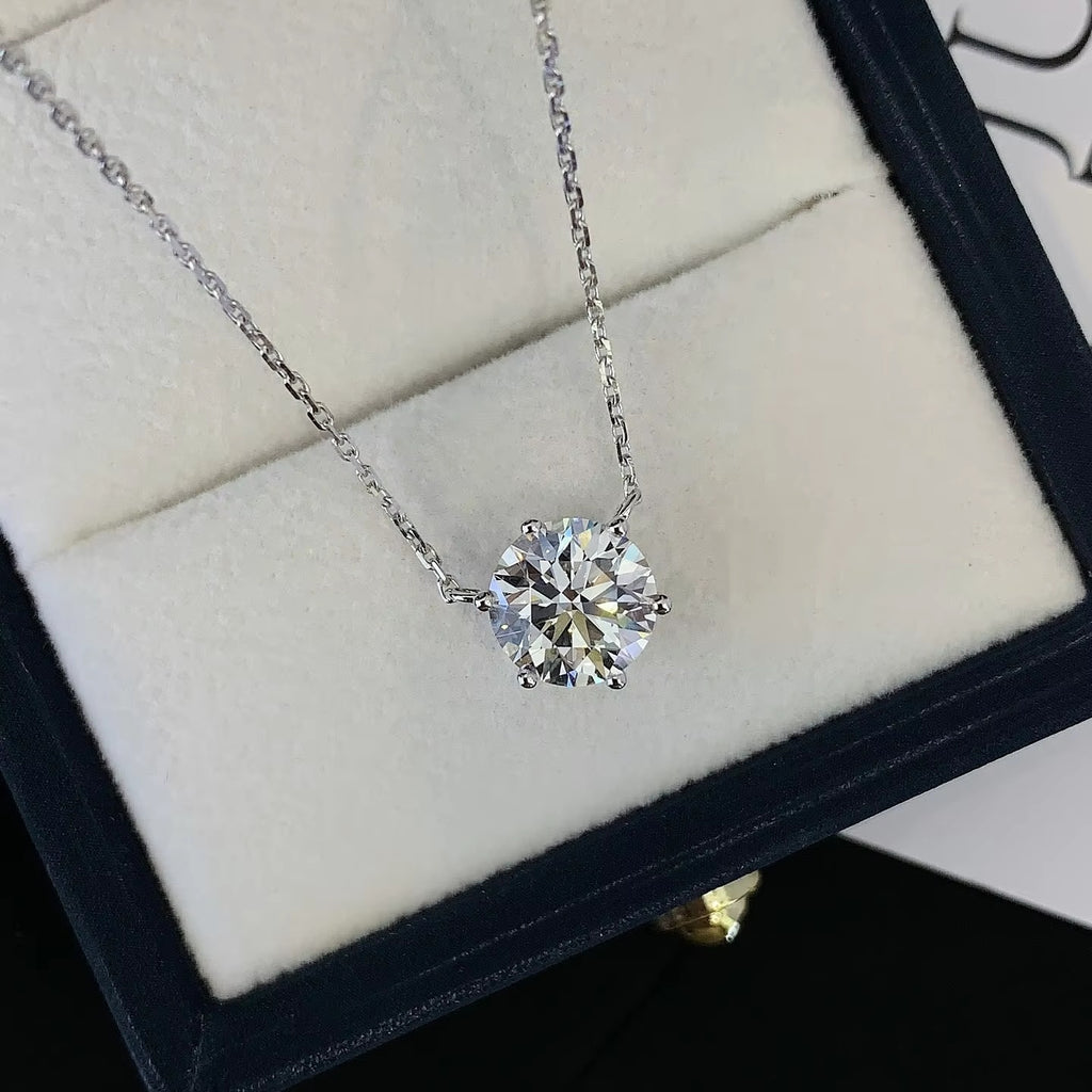 2.5 Carat Lab-Grown Diamond Solitaire Pendant Necklaces in 14K White Gold