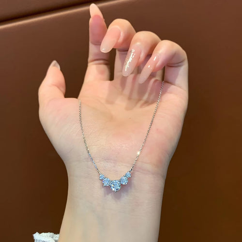 1 Carat Five-Stone Necklace in 14K White Gold