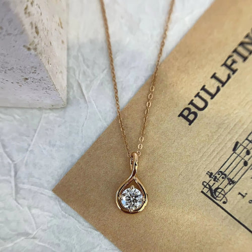 0.60 Carat Round Lab-Grown Diamond Pendant in 14K Gold – IGI Certified