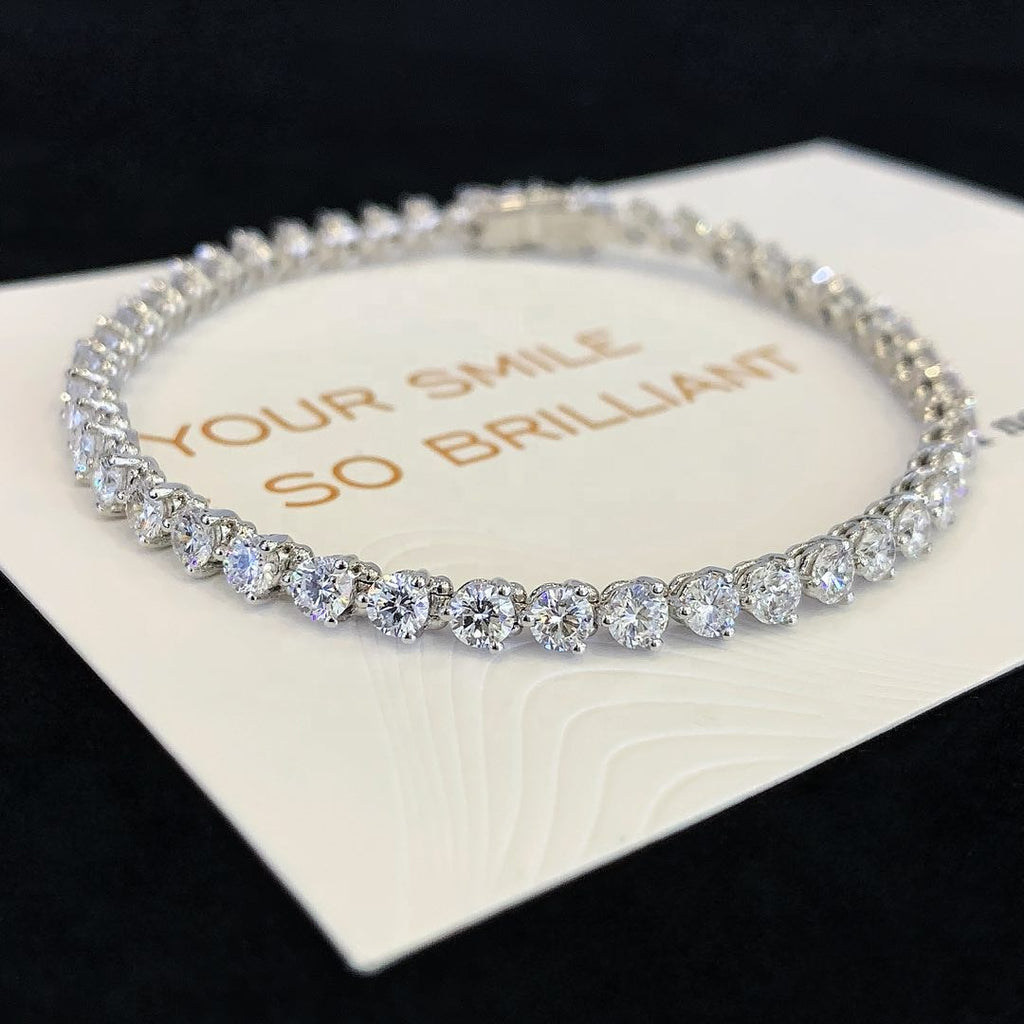 4 Carat Round Cut Lab-Grown Diamond Bracelet