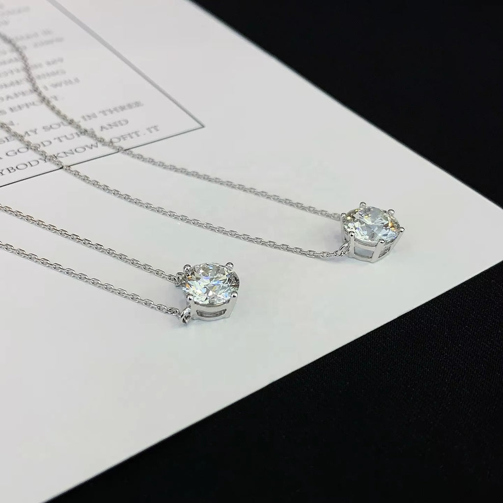 2.5 Carat Lab-Grown Diamond Solitaire Pendant Necklaces in 14K White Gold