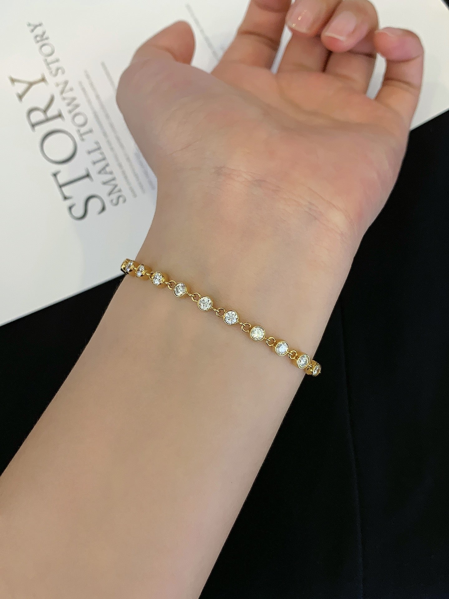 14K Gold 2.0 Carat Lab-Grown Diamond Bezel Bracelet