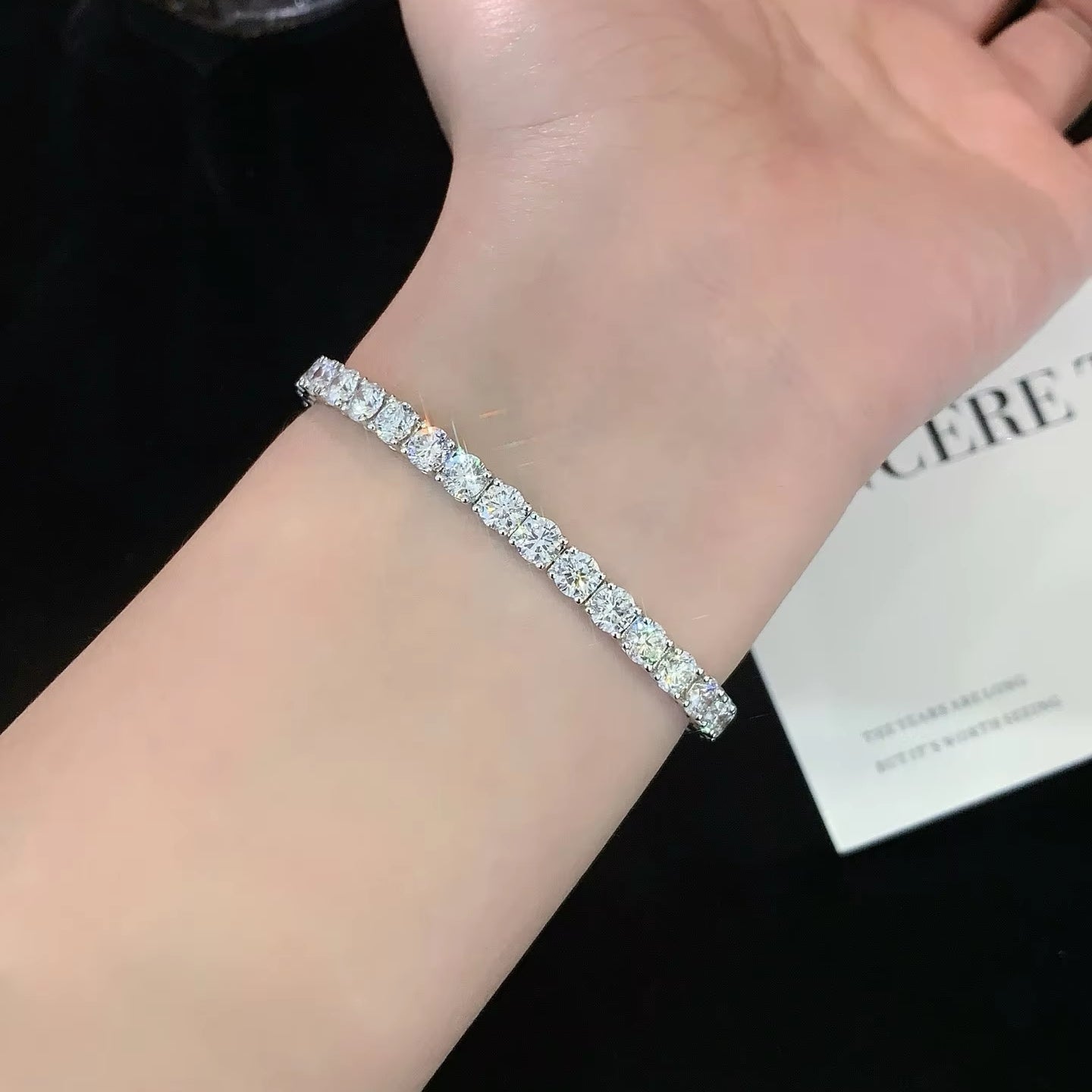 10 Carat Round Cut Lab-Grown Diamond Bracelet