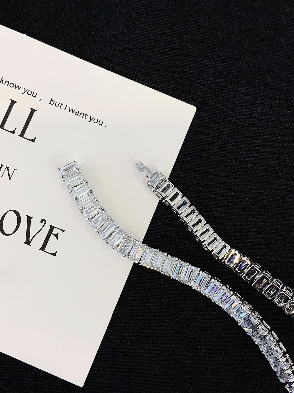 15 Carat Lab-Grown Emerald Cut Diamond Tennis Necklace