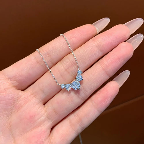 1 Carat Five-Stone Necklace in 14K White Gold