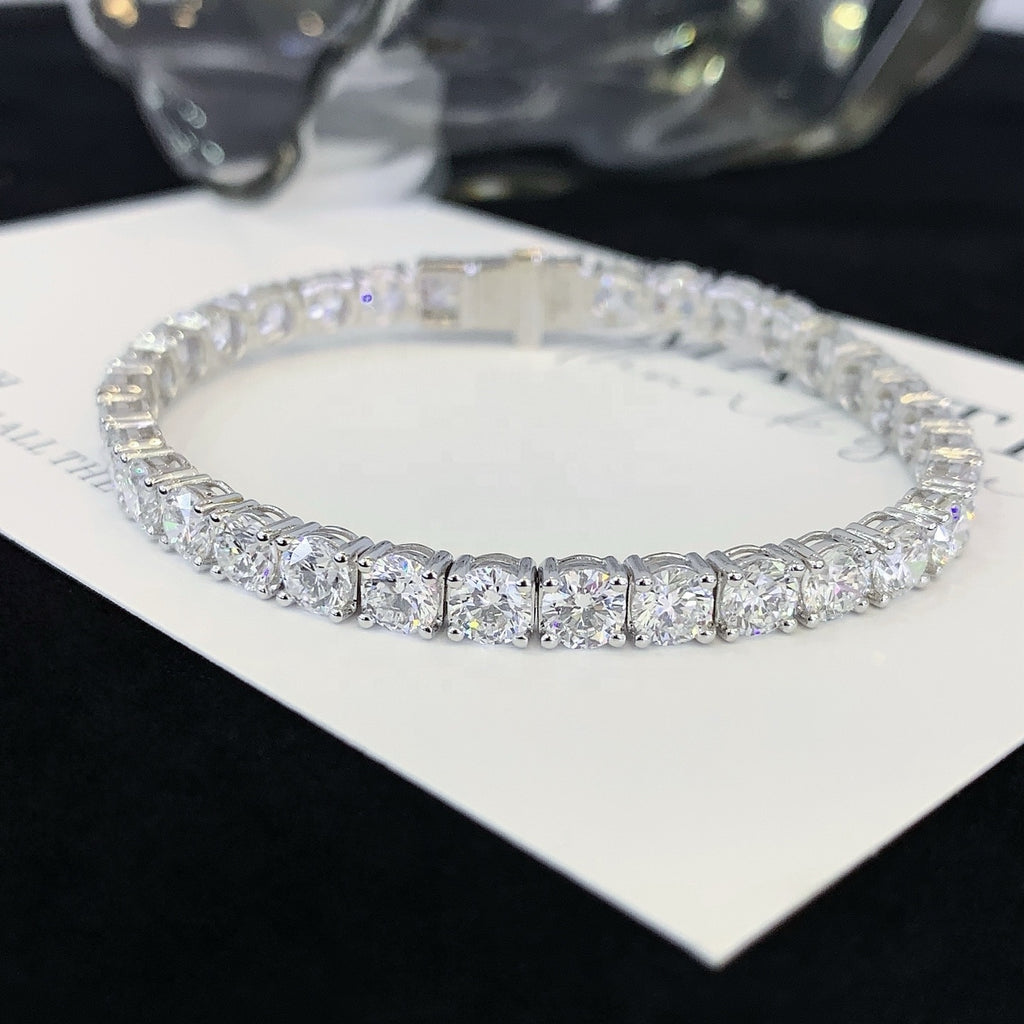 10 Carat IGI Certified Round Cut Lab-Grown Diamond Bracelet