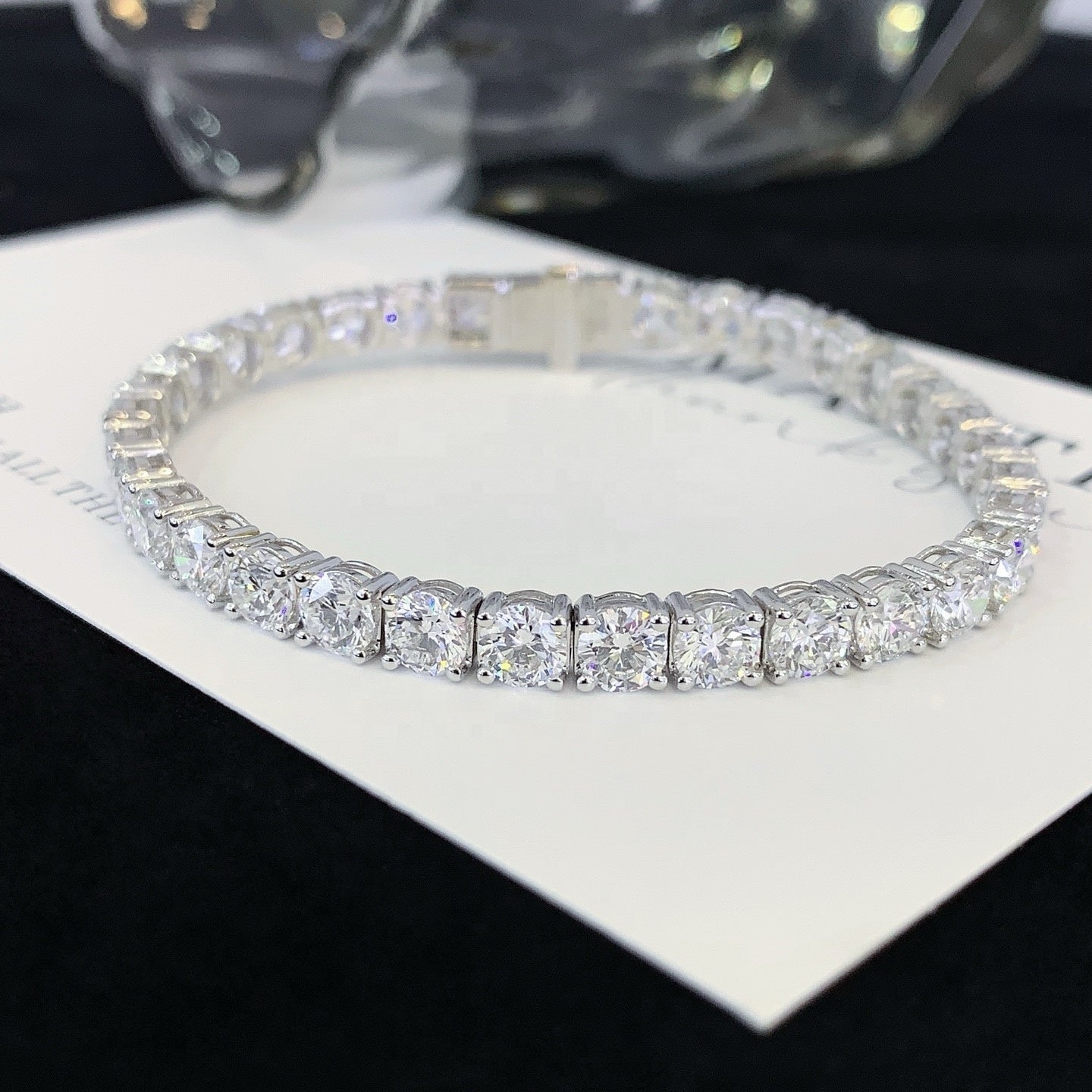 10 Carat Round Cut Lab-Grown Diamond Bracelet