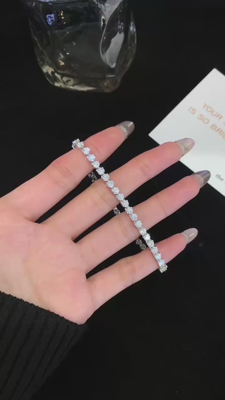 4 Carat Round Cut Lab-Grown Diamond Bracelet