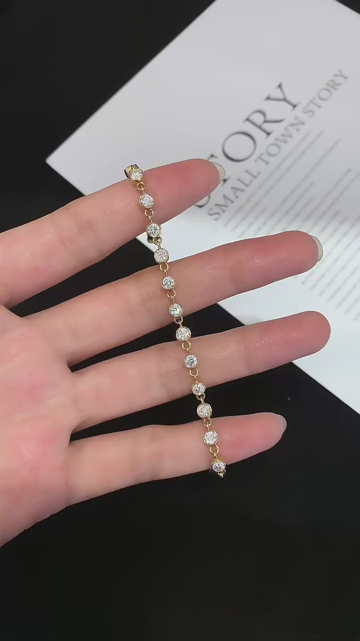 14K Gold 2.0 Carat Lab-Grown Diamond Bezel Bracelet